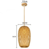 Bamboo Pendant Lamp Hand Knitted Chinese Style Weaving