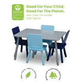 Kids Table and Chair Set (4 Chairs Included) Grey/Blue  children desk and chair set baby furniture escritorio para niños