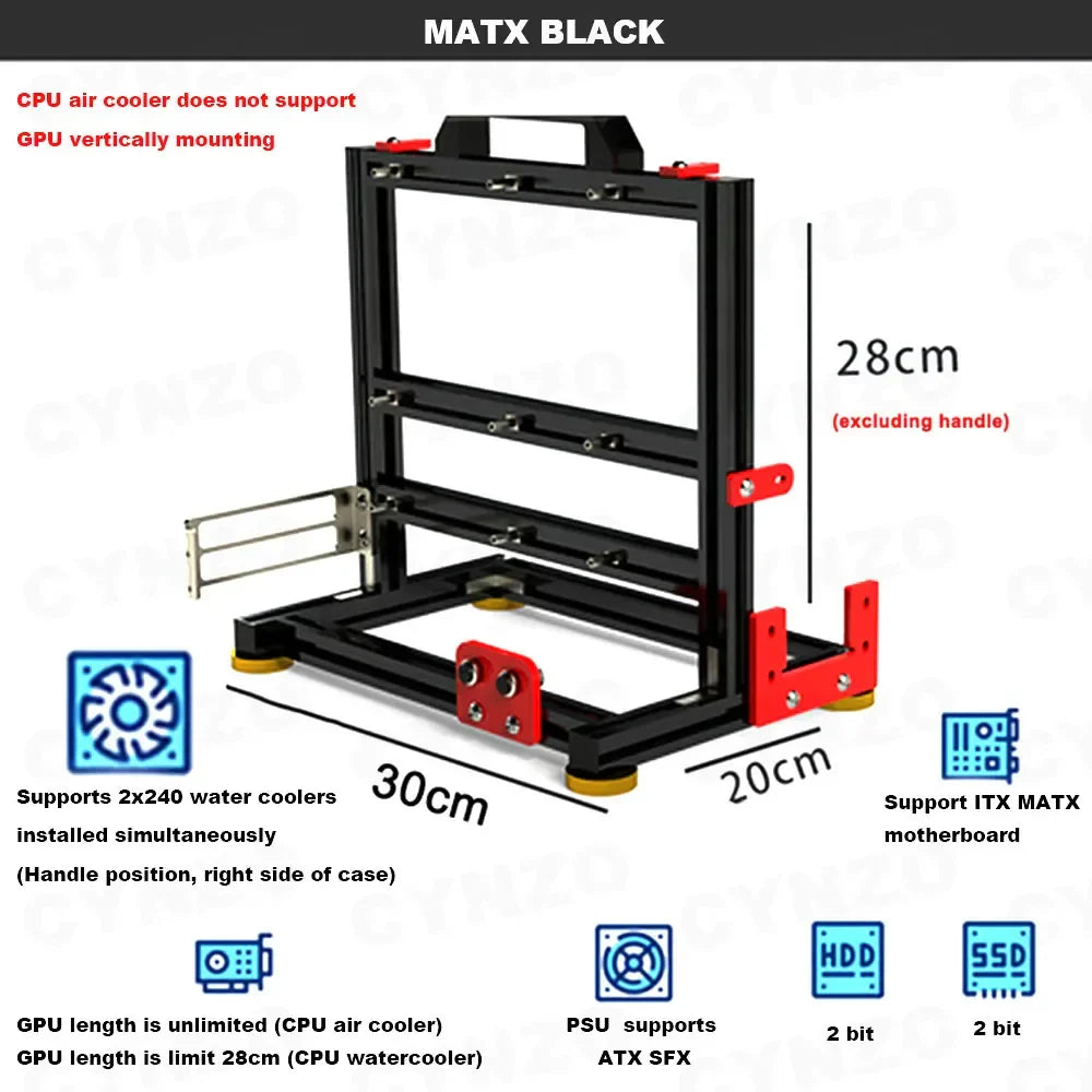 ITX MATX ATX Gamer Cabinet,MOD Desktop PC Case