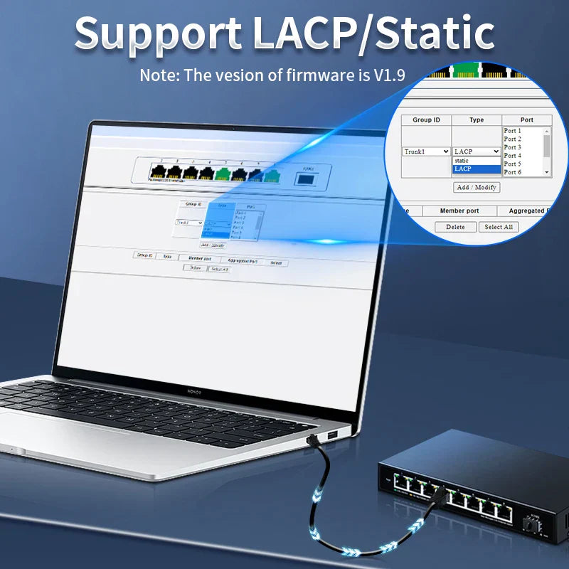 HORACO 2.5GbE Managed Switch 8 Port 2.5GBASE-T Network