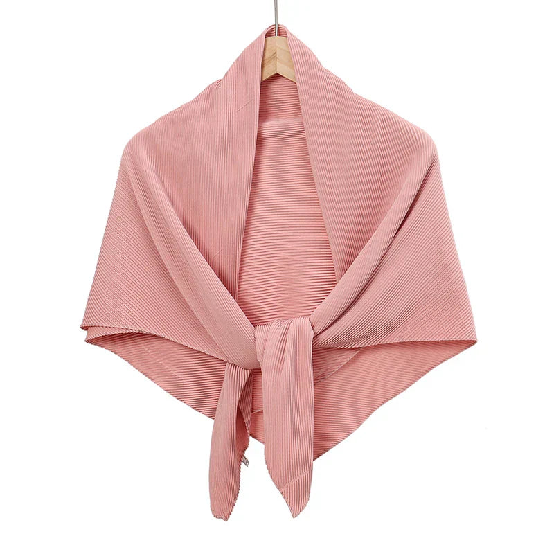 Maldives Wholesale Muslim Pleated Square Scarf Matt Silk