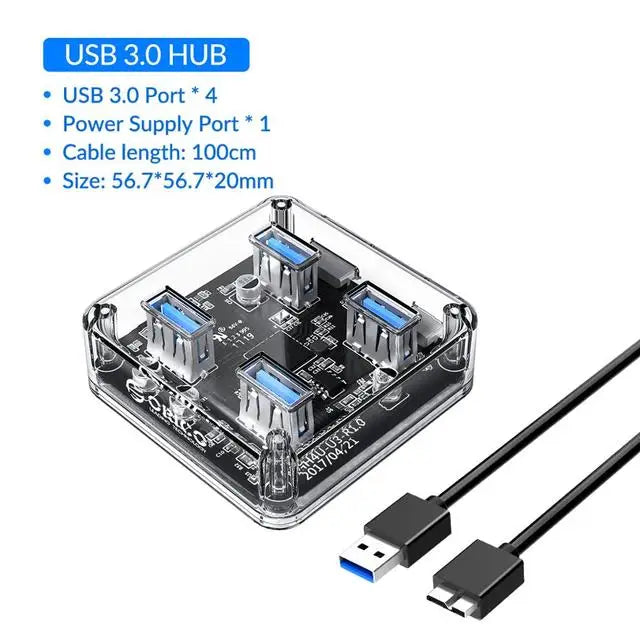 ORICO Transparent Series USB HUB Multi 4 7