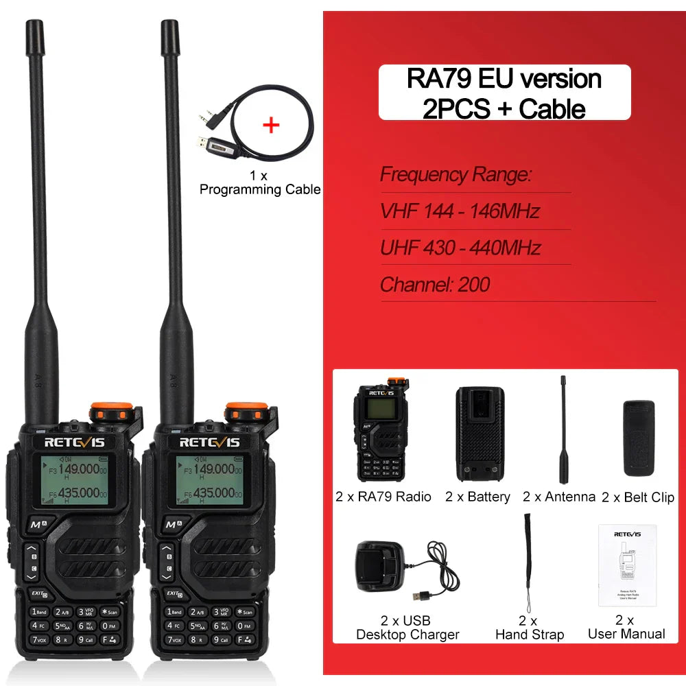 Retevis RA79 Aviation Band Walkie Talkie AM FM