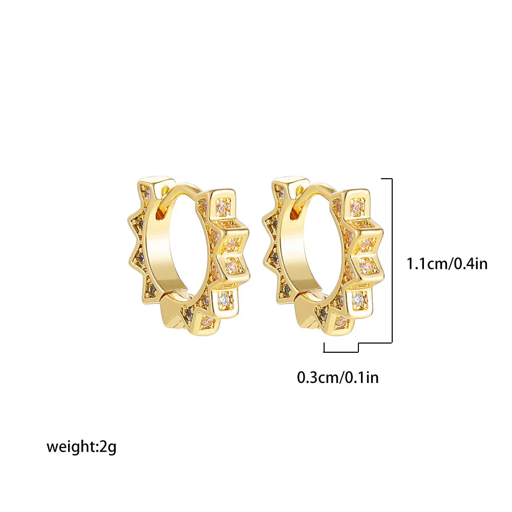 Chic Sunflower Mini Hoop Earrings for Women Gold