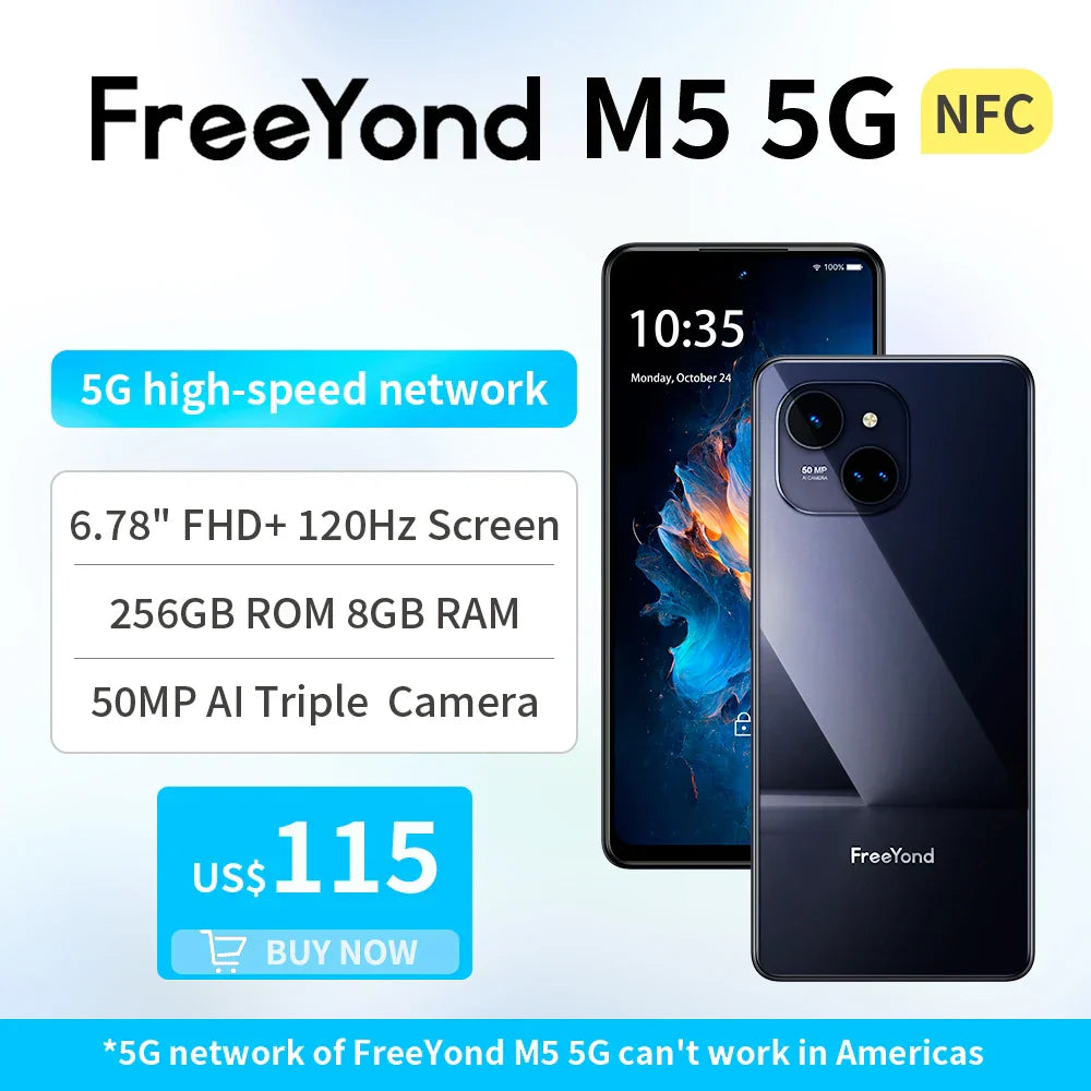 FreeYond M5 5G 6.78" FHD+ 120Hz Screen Dimensity