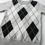 Autumn and winter boy warm sweater plaid lattice