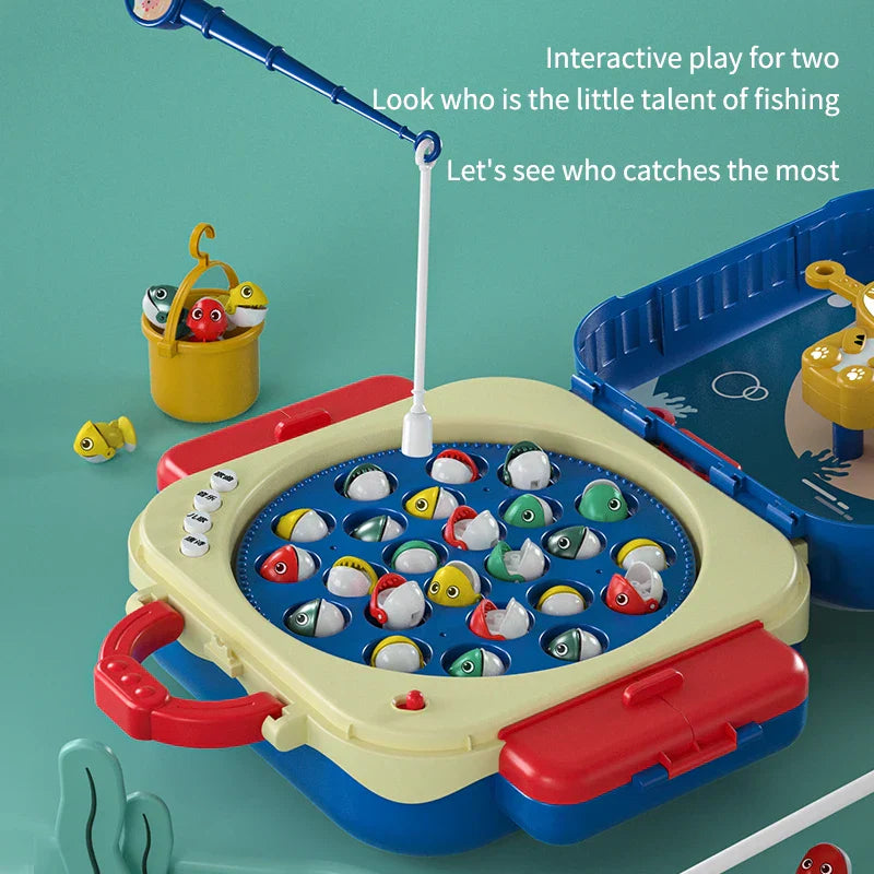 Montessori Magnetic Fishing Toys Rotary fishing Tray Electric