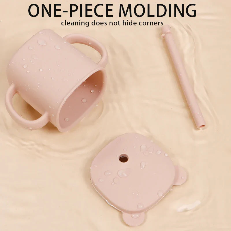 Modabebe Baby Feeding Cups Cute Animal Silicone Straw