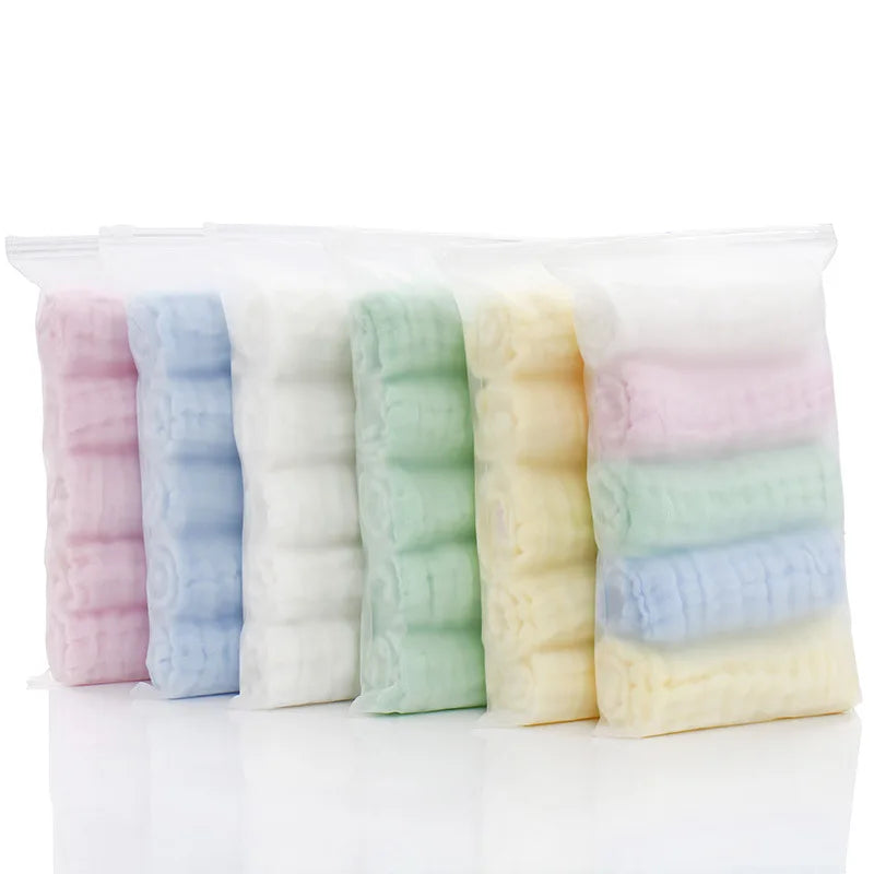 5pcs/lot Muslin 6 layers Cotton Soft Baby Towels