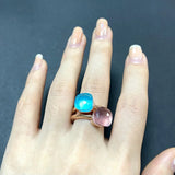 2PcsSet Pomellato Ring Stacked Mix Color Crystal Ring