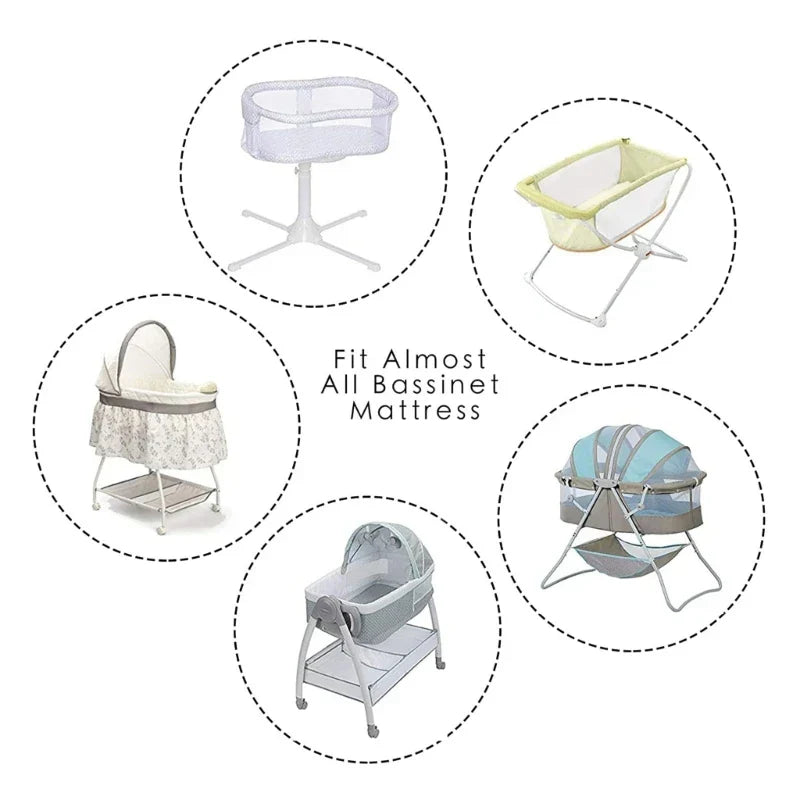 2Pcs Baby Fitted Bassinet Sheet Newborn Changing Pad