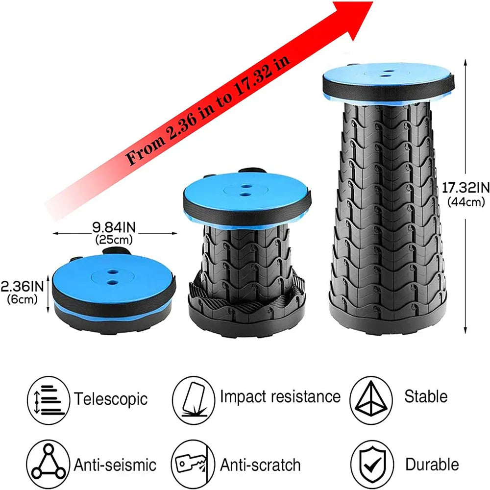 Portable Folding Camping Stools, Outdoor Telescopic Picnic Stools,