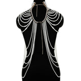 Women Body Chain Sexy Pearl Body Bra Chain
