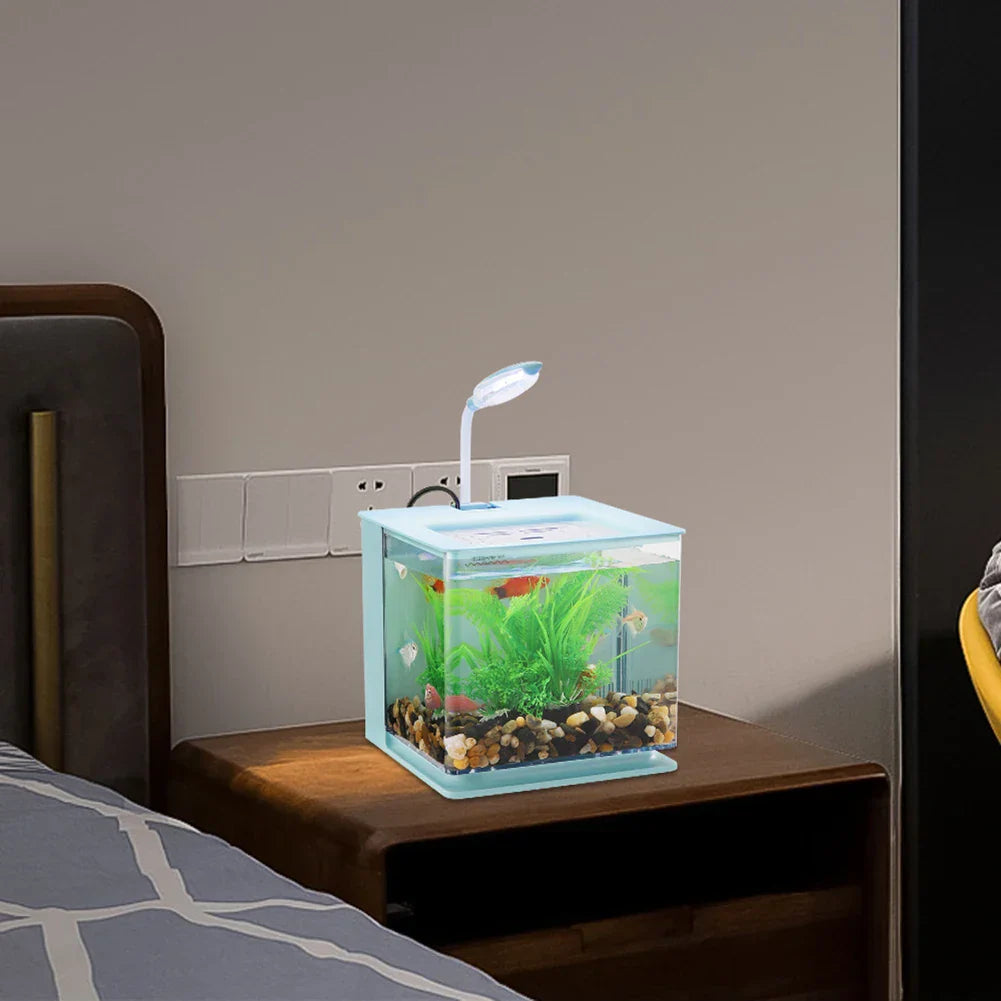 Small Fish Tank With Built-in USB Water Pump