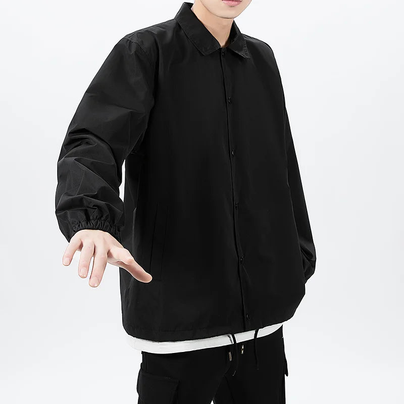 Custom Logo Hip Hop Streetwear Plain Black Coach
