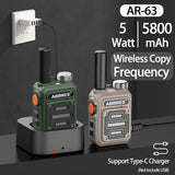 2PCS ABBREE AR-63 Mini Walkie talkie Wireless Copy