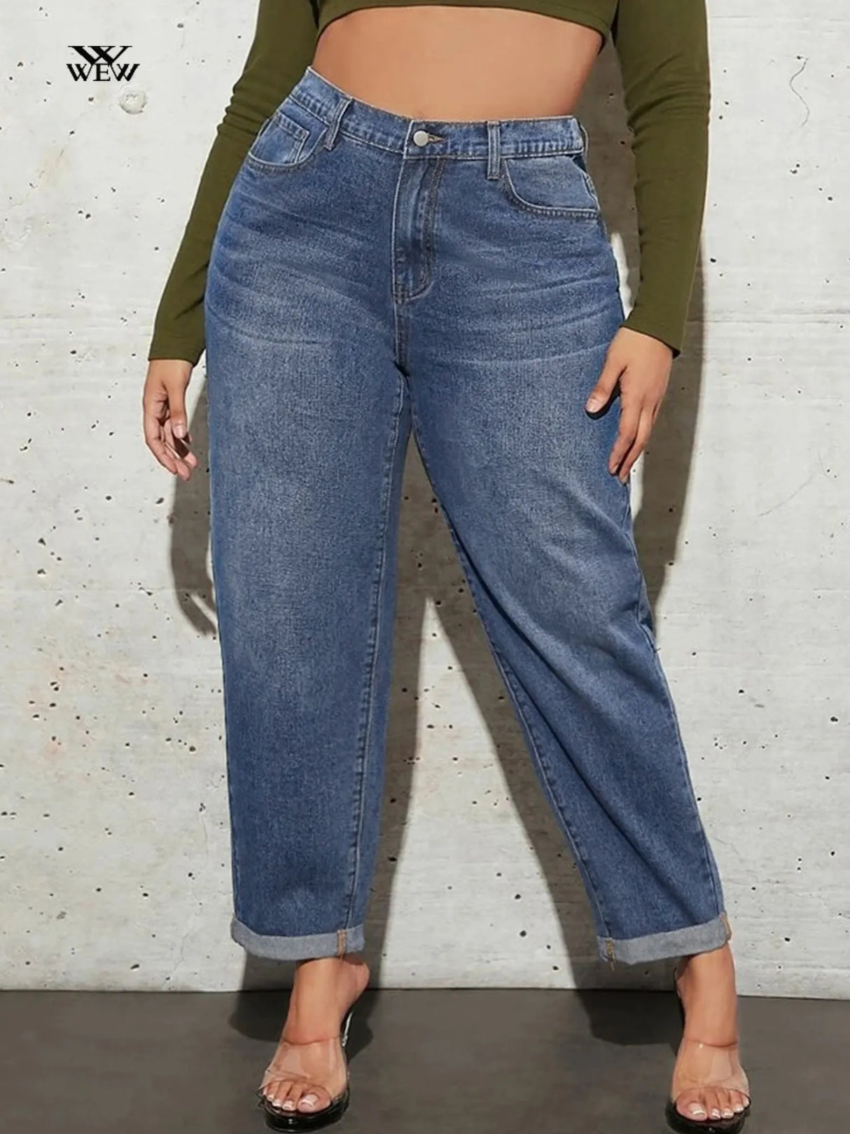 Plus Size Washing Jeans for Women Harem Jeans