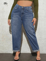 Plus Size Washing Jeans for Women Harem Jeans