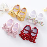 0~18M Cute Bowknot Newborn Baby Shoes Headband Set