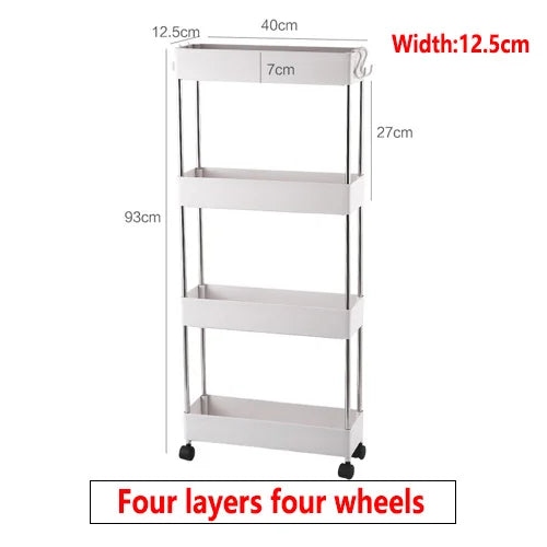 Kitchen Small Gap Storage Rack Four-story Kitchen Narrow