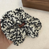 New Vintage Scrunchies Black White Flower Print Hair