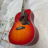 One piece connected wooden guitar, tomato color, real