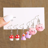 17KM Cartoon Frog Duck Earrings Set Animal Butterfly