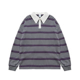 INFLATION Cityboy Striped Oversized Rugby T-Shirt Unisex Harajuku