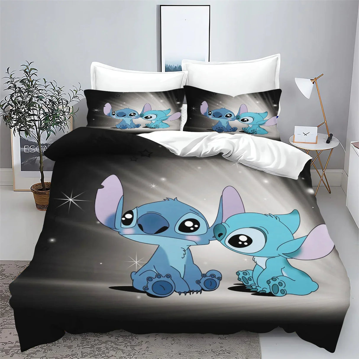 Stitch Bedding Set Cute Printed Cartoon Quilt Cover