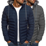New Oversize Men Detachable Hat Padded Hooded Cardigan