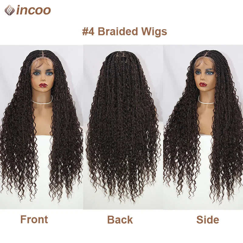 Long 32 Boho Braided Full Lace Front Wigs