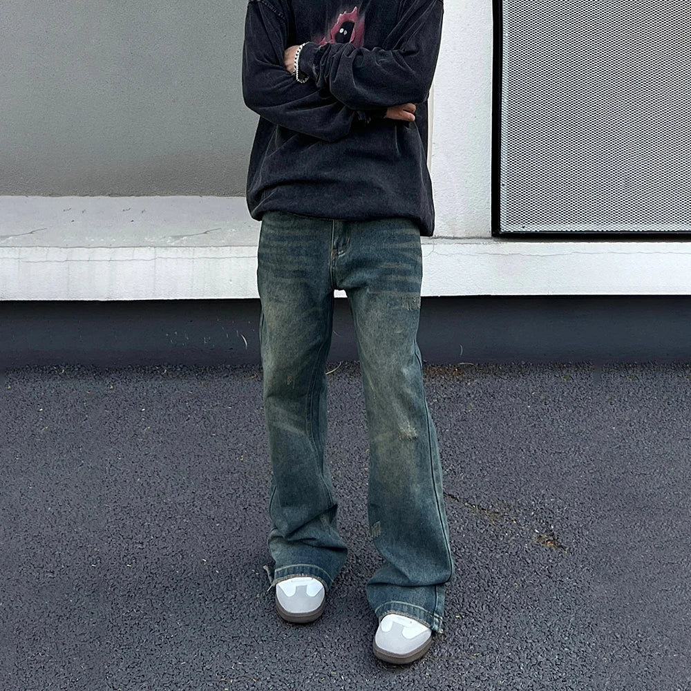 Flared Jeans for Men Wide Leg Street Summer