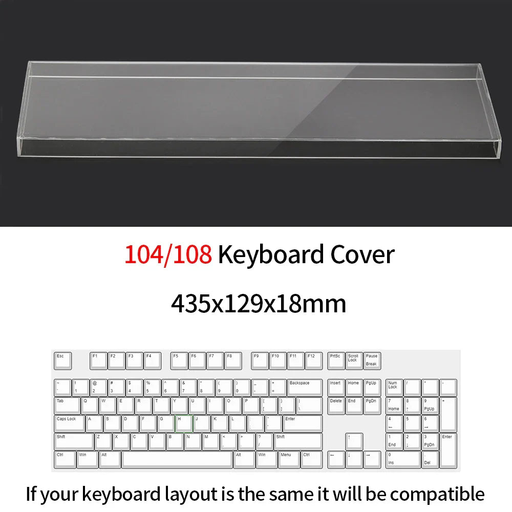 Acrylic Dust Cover for Keyboard Waterproof Dustproof Anti