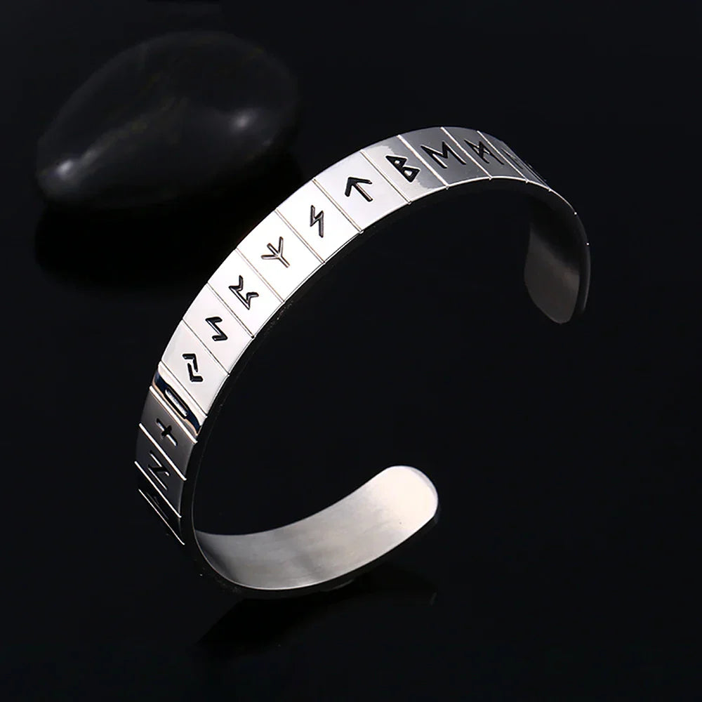 Black Stainless Steel Viking Rune Bracelets For Men