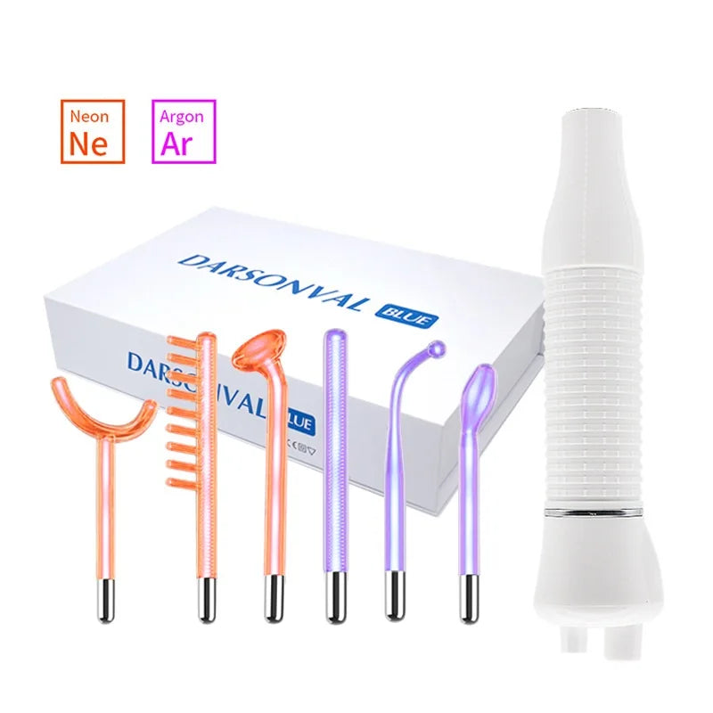 High Frequency Electrode Wand With 6PCS Neon&Argon Therapy