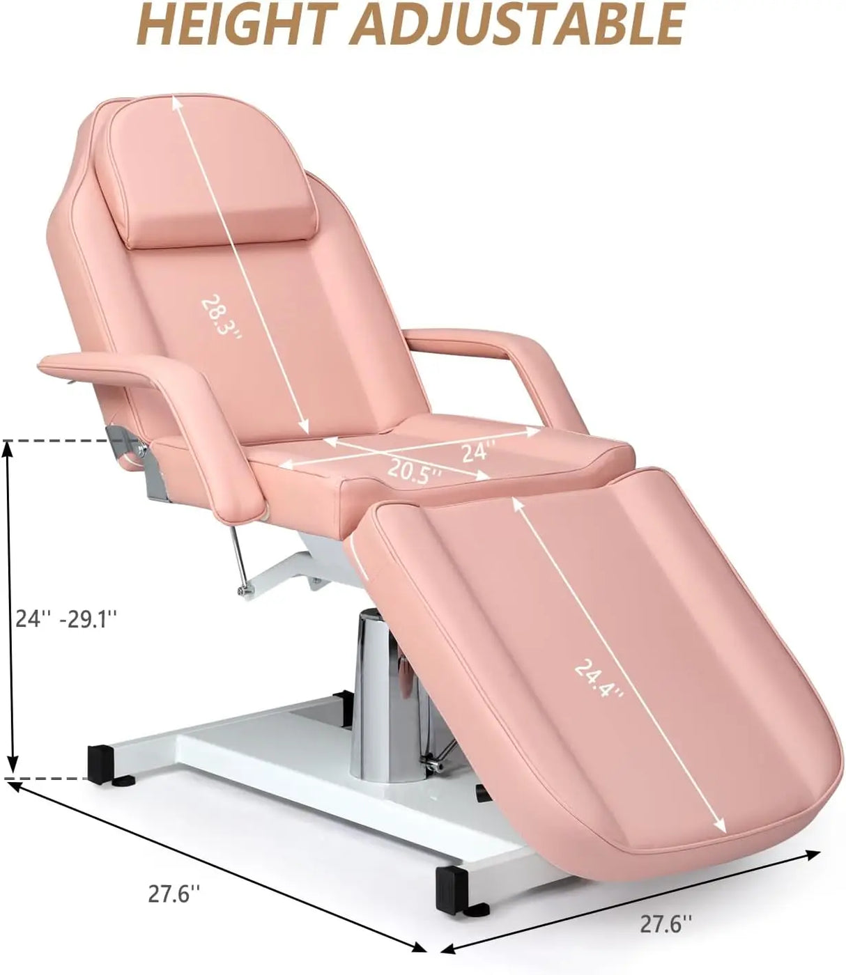 OmySalon Hydraulic Facial Bed Massage Table, Multi-Purpose 3-Section