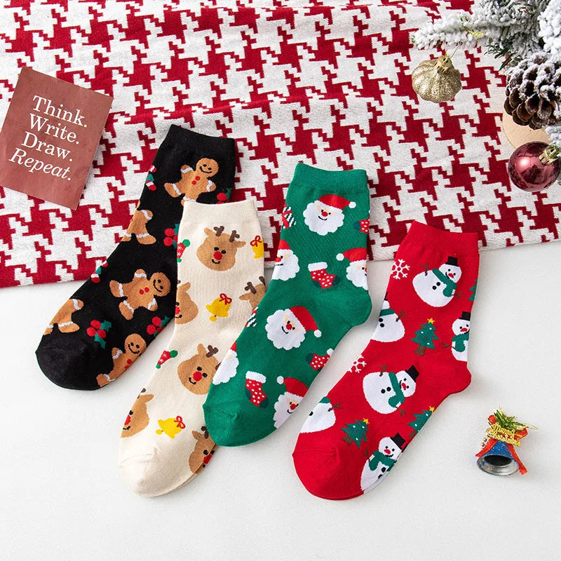 4 Pairs/Lot Children Girls Socks Christmas Socks For