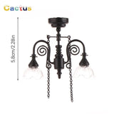 1:12 Dollhouse Miniature LED Lamp Ceiling Lamps Chandelier