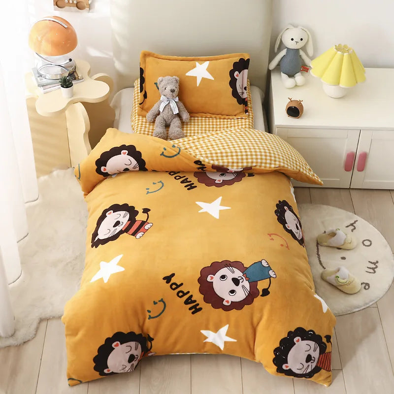 Baby Cartoon Print Bedding Set Duvet Covers Pillowcases