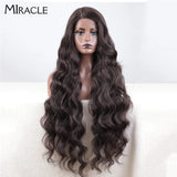 MIRACLE Synthetic Lace Front Wigs For Women Long