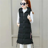 2023 New Autumn Winter Women Long Parkas Vest