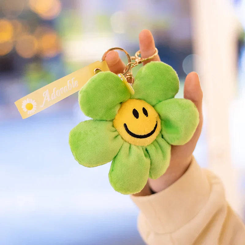 15cm Smiling Sunflower Plush Pendant Colorful Plant Flower