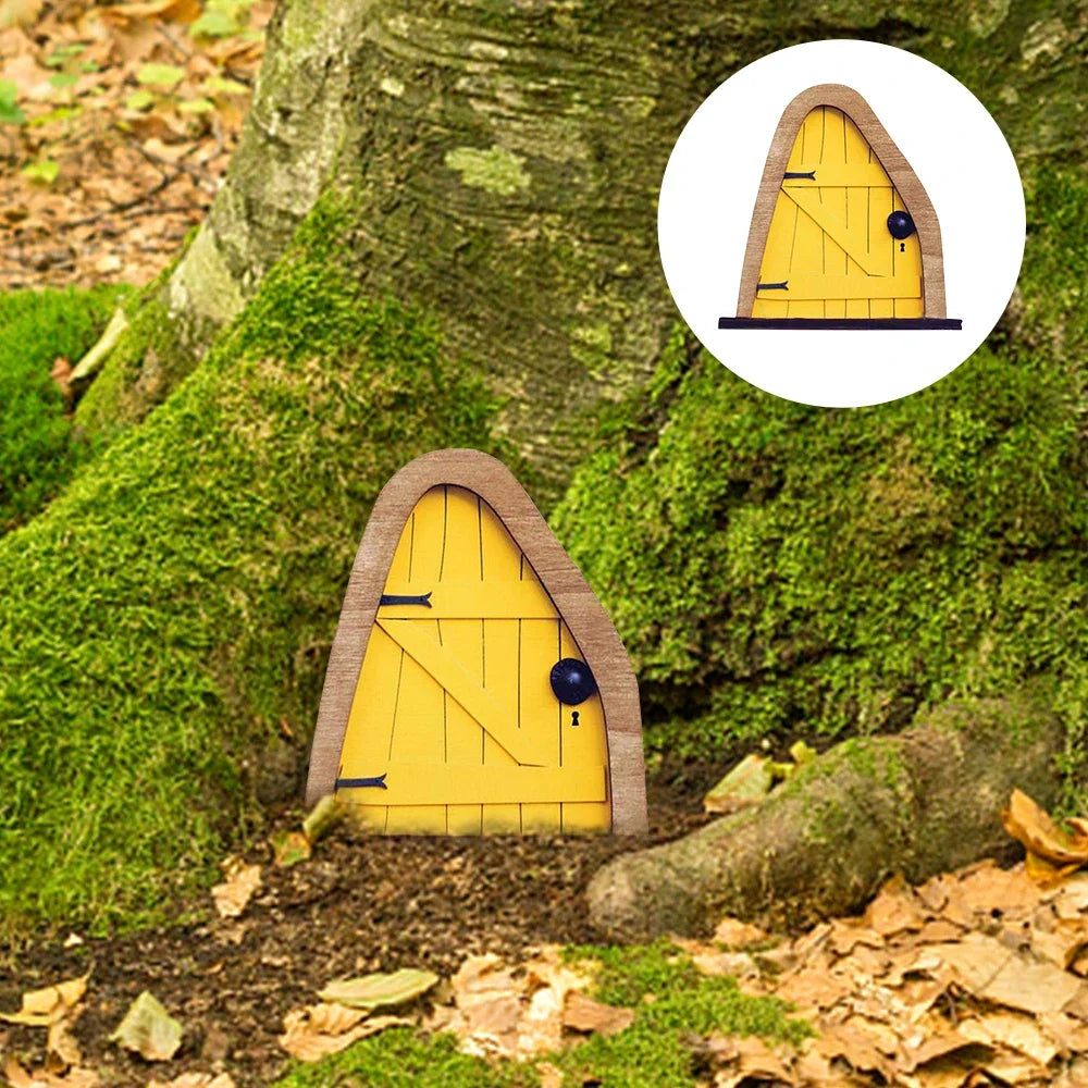 Garden Wooden Fairy Figurine Door Miniature DIY Window