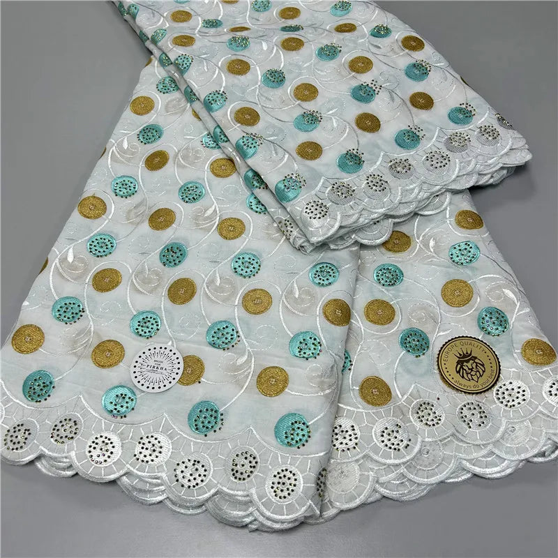 5 yard Swiss lace fabric latest heavy beaded