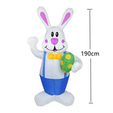 1.9M Blue Rabbit Inflatable Toys Built-in LED Light