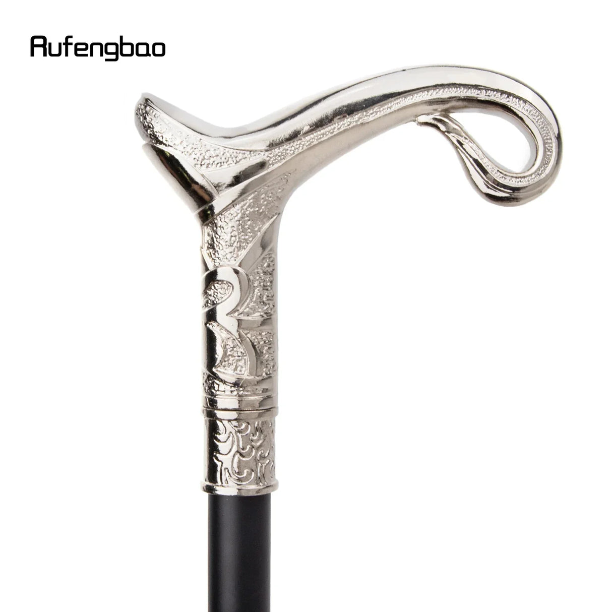 White Luxury Curve Line Type Walking Stick with