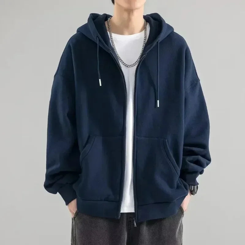 2024 American Heavyweight Basic Solid Color Cardigan Sweatshirt
