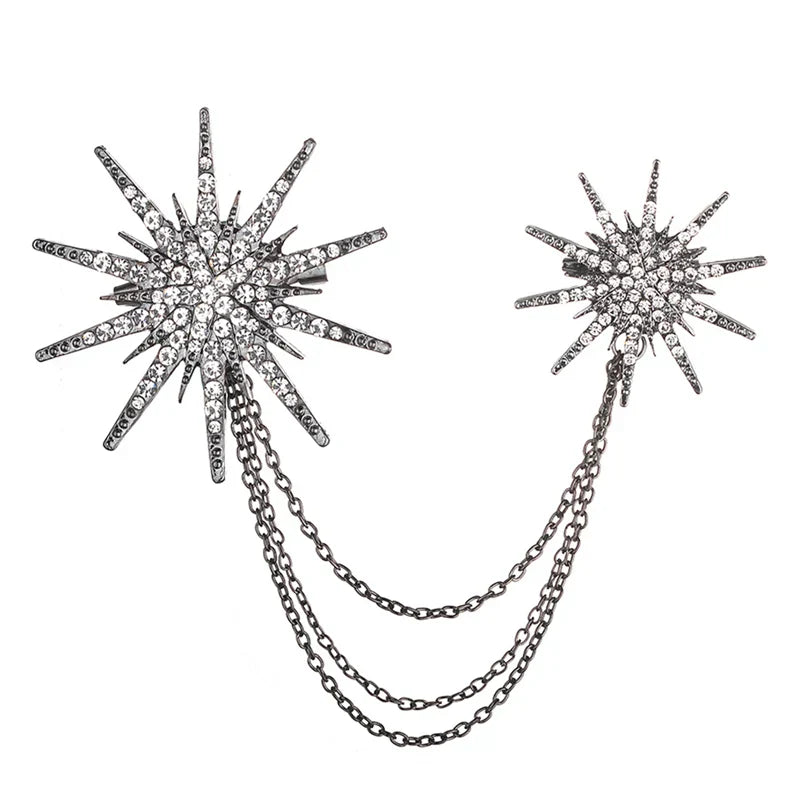 Fashion Star Alloy Rhinestones Women's Snowflake Large Brooch