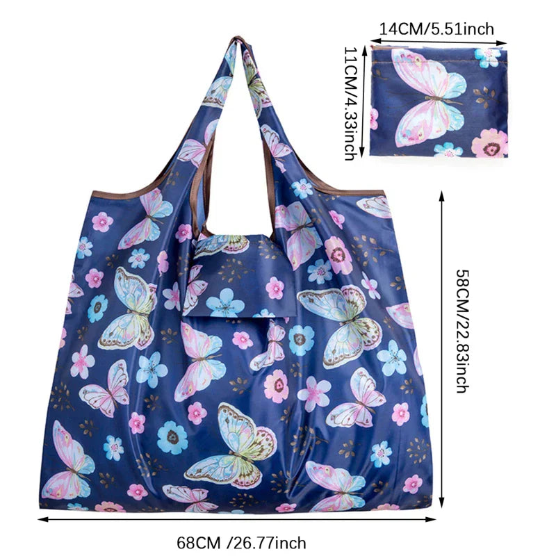 Big Size Thick  Large Tote ECO Reusable Portable Shoulder Women's Handbags Folding Pouch Shopping Bag Foldable 20L