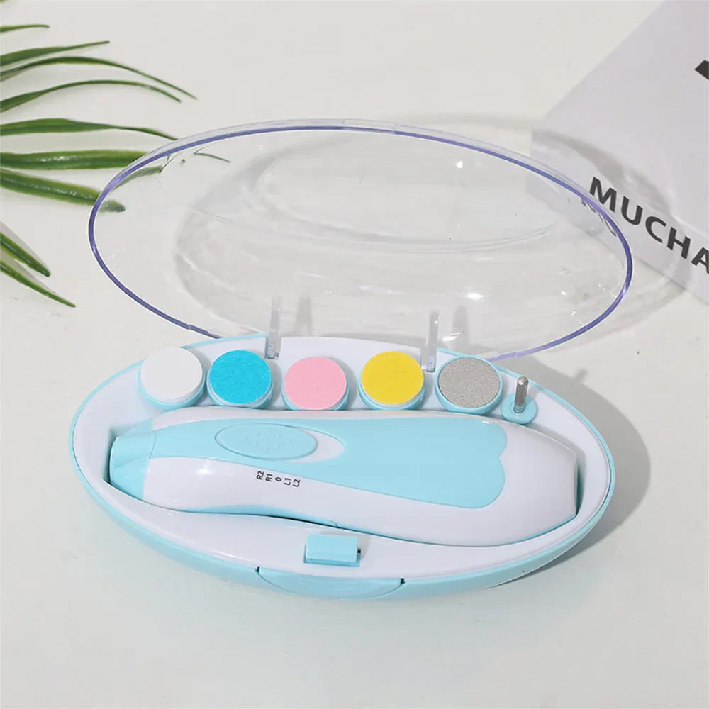 1/2PCS 6-piece Electric Nail Polisher Baby Blue Powder